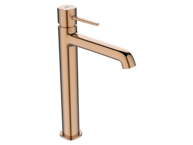 Waschtischarmatur in Rosegold POLLA Hoch Wasserhahn Mischbatterie + Click-Clack