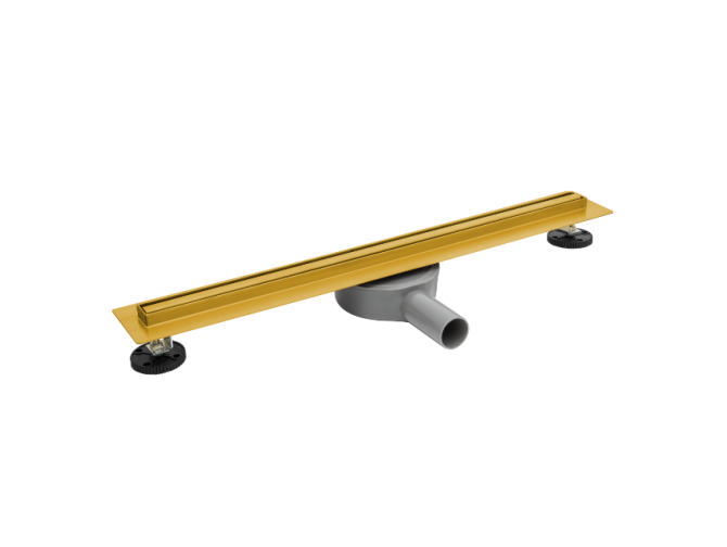 Komplettset Duschrinnen SLIM & LOW PROLINE 80, Edelstahl Gold