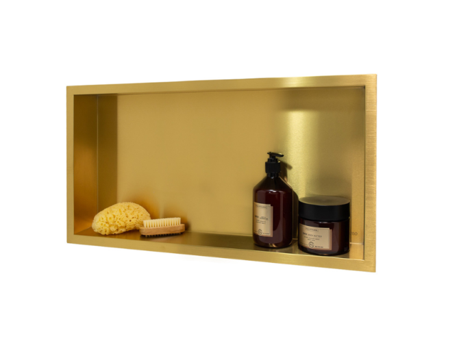 Duschregal Unterputz 30x60x7 cm Wandnische WALL BOX ONE Gold