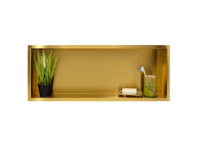 Duschregal Unterputz 30x90x7 cm Wandnische WALL BOX ONE Gold